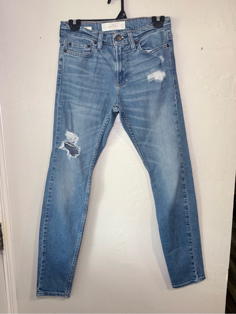 Hollister Light Blue Skinny Ripped Jeans
